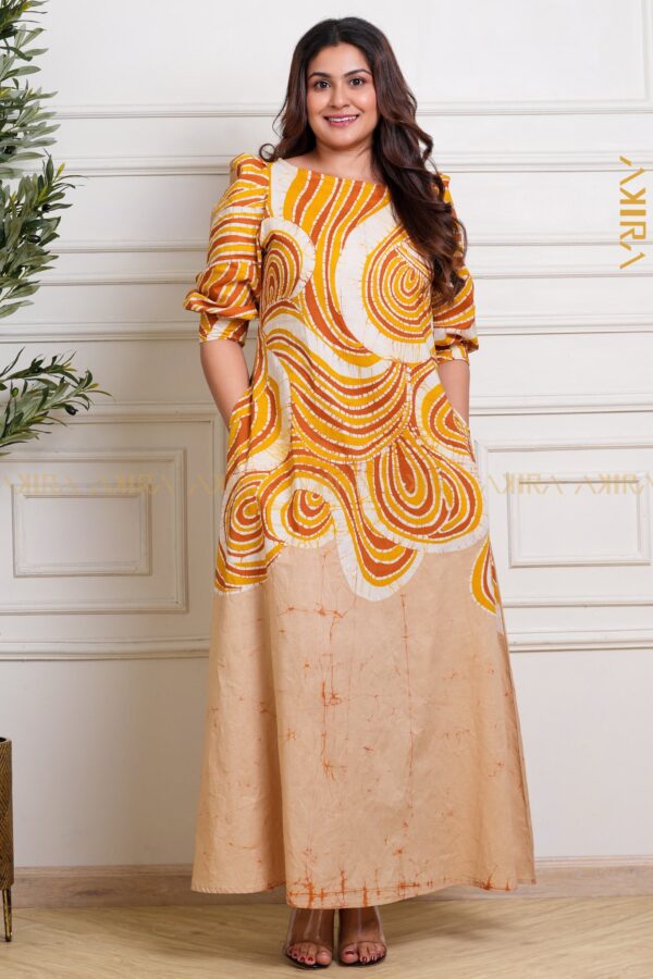 Golden Dust Batik Designer Dress