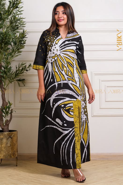 Zara batik look designer dress