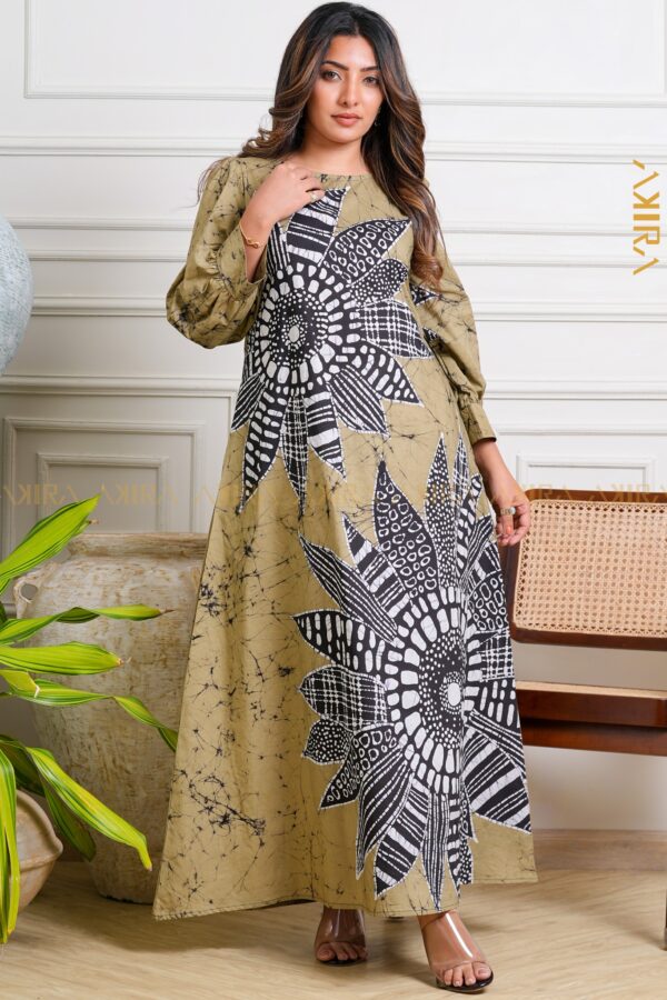 Huge Floral Batik Designer Dress