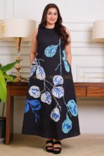 Dark in Leaves Batik Dress
