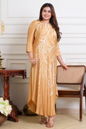 Sandstone sway silk designer dress