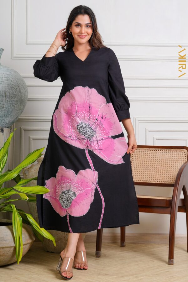 Rustic Rose Batik Designer Dress