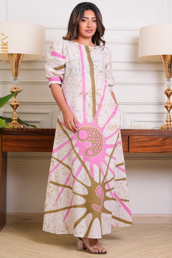 Camellia Charm Batik Designer Dress