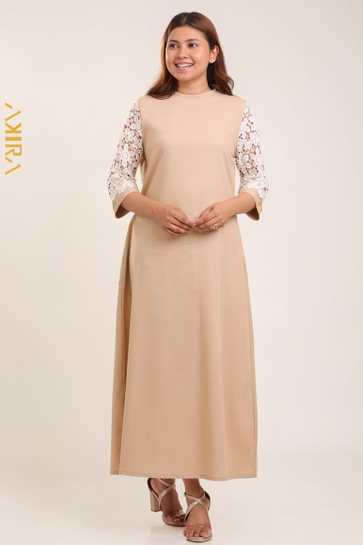 Coral Vine Sleeve Detail Dress