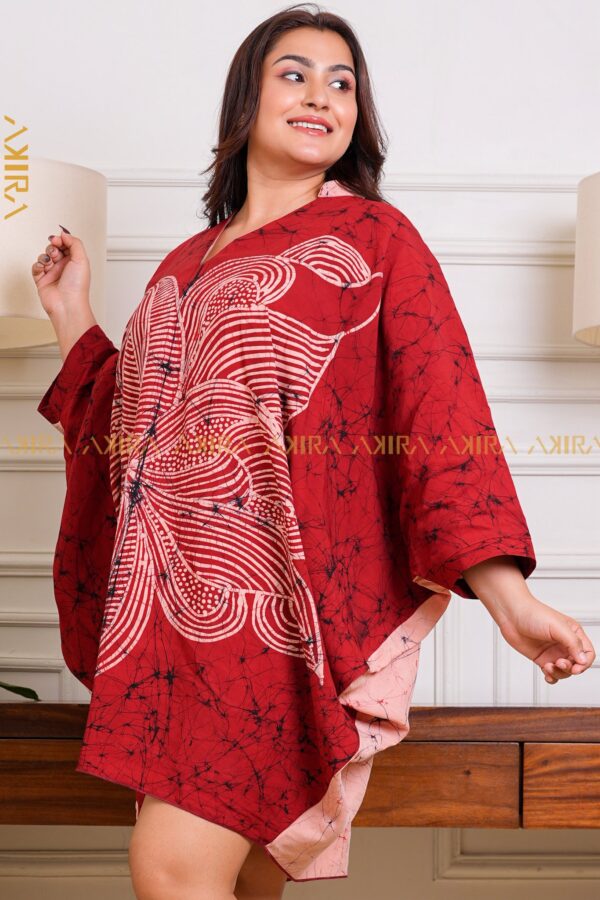 Aradhya flowery batik poncho dress