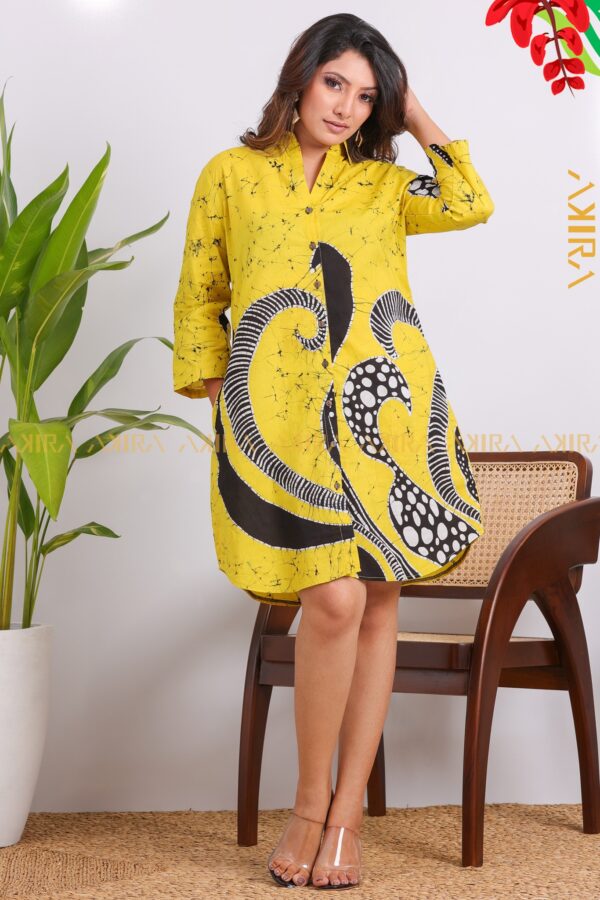 Yellow Bubble Batik Dress