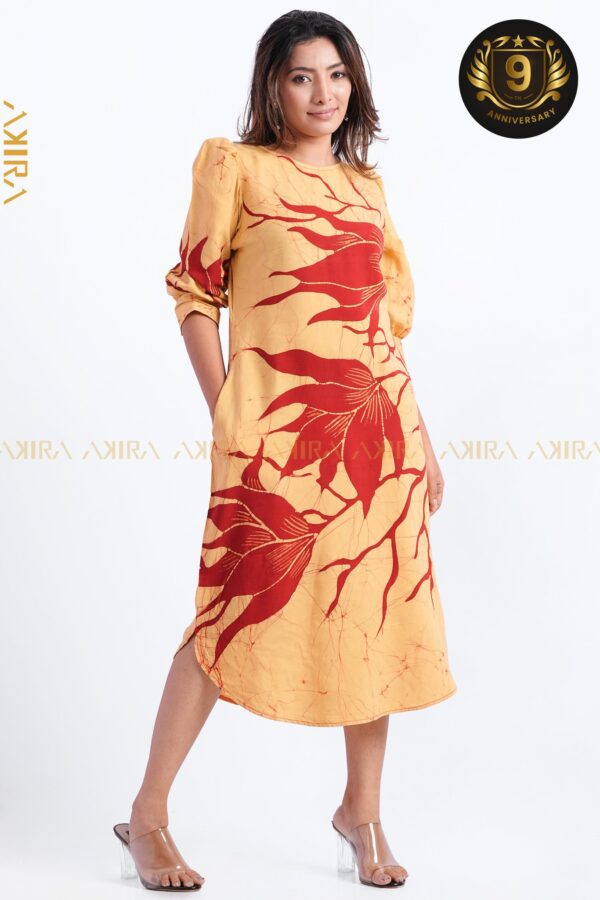 Golden Butterfly Batik Dress