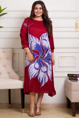 Rosienna batik silk party dress