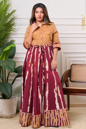 Jasmine Lotus Batik Flared Dress