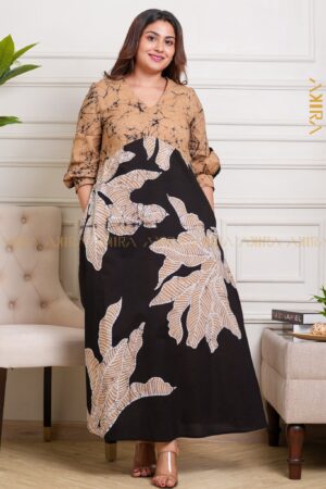 Coral dusk flowery batik dress