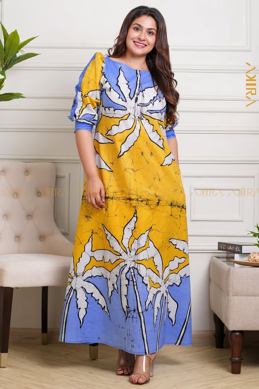 Elviora Floral Batik Designer Dress