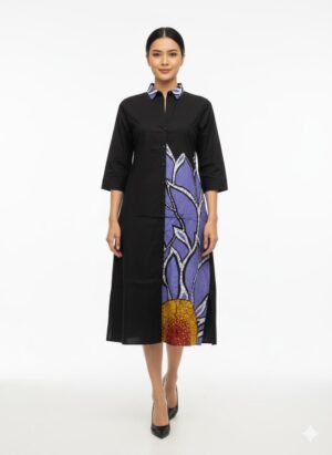 Dark  Mixed Batik Dress