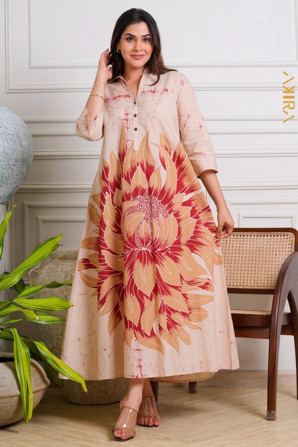Middle floral batik designer dress