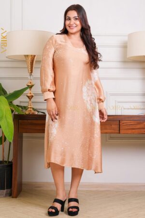 Royal Golden Silk Party Dress