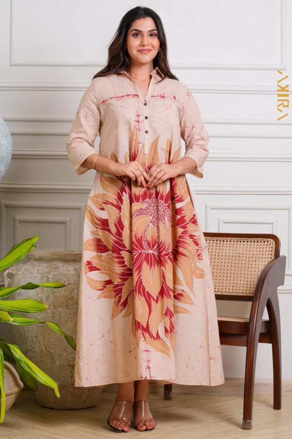 Middle floral batik designer dress