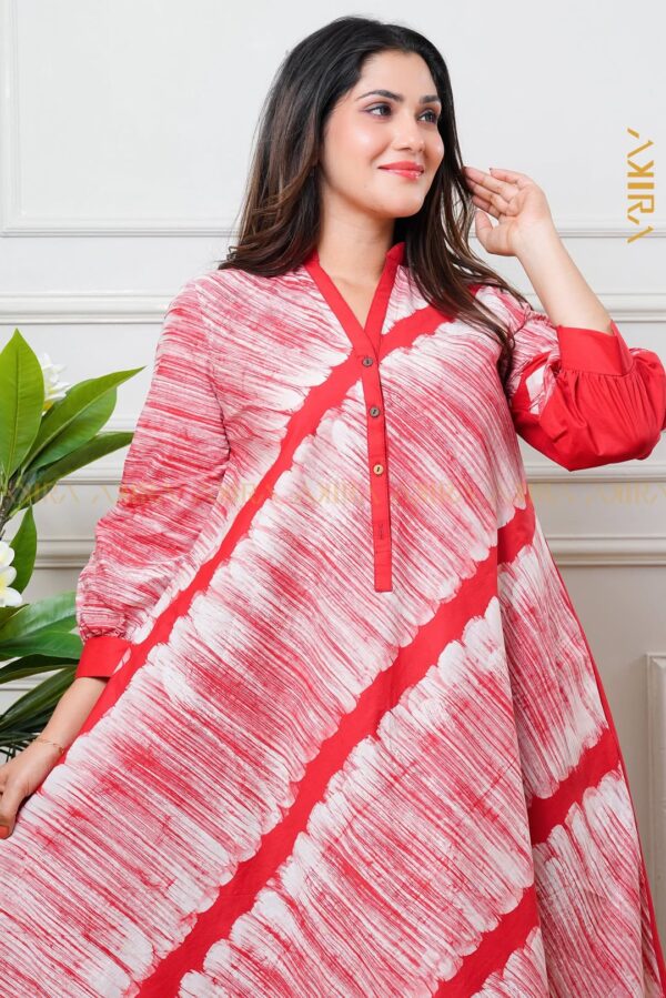 Coral cloud batik dress