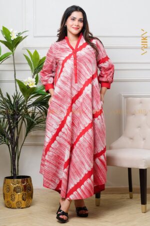 Coral cloud batik dress