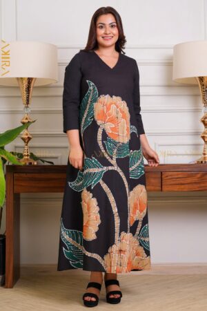 Midnight flora batik dress