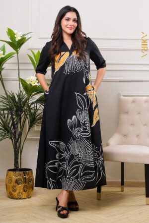Lavania Bloom Batik Designer Dress