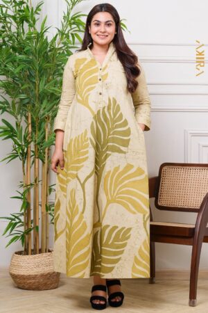 Jasmine Leaves Batik Designer Dress
