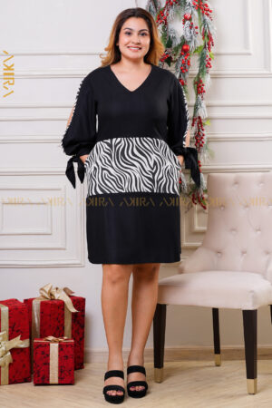 Dark Zibra Pattern Dress