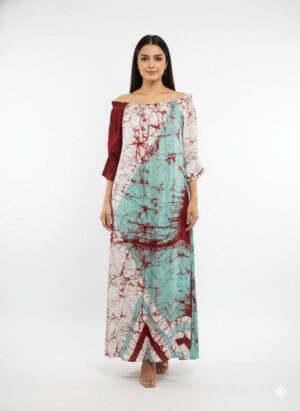 Royal Off-Shoulder Silk Dress