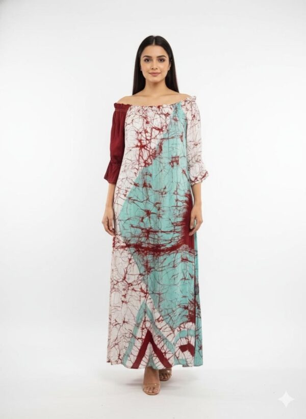 Royal Off-Shoulder Silk Dress