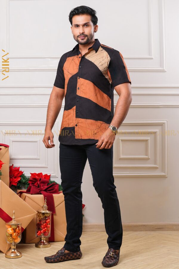 Modern luxe men's batik shirt