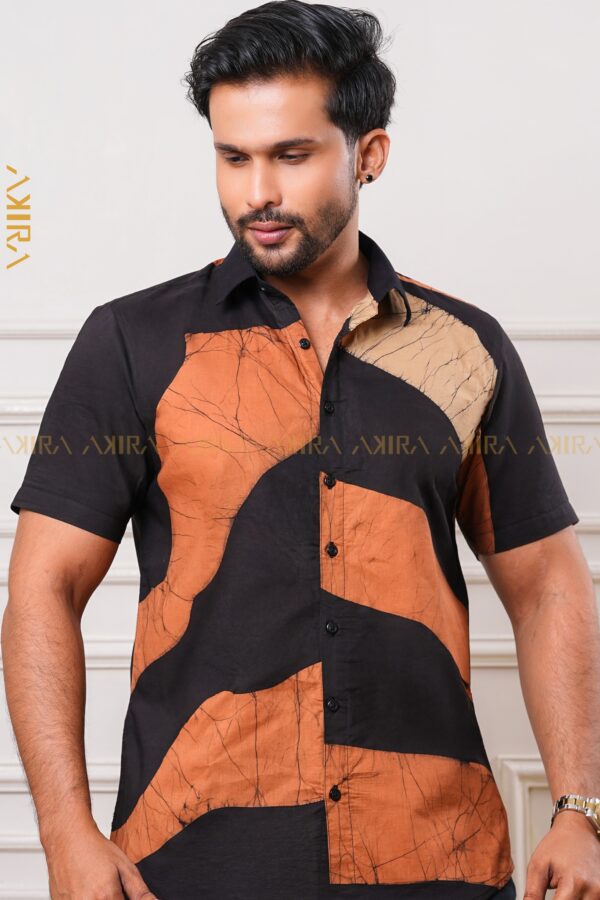 Modern luxe men's batik shirt