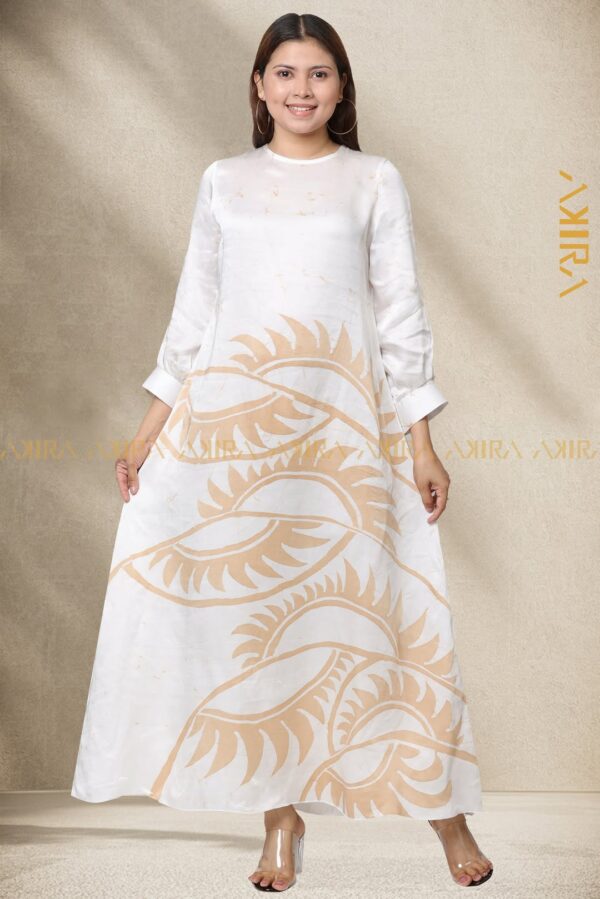 Silvery Royal Silk Designer Dress