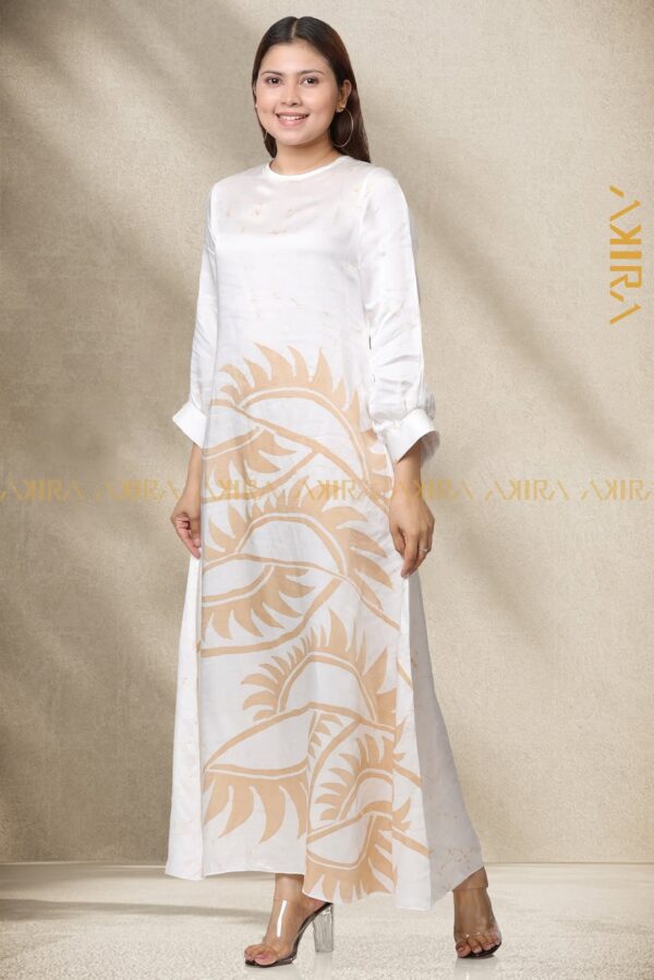 Silvery Royal Silk Designer Dress