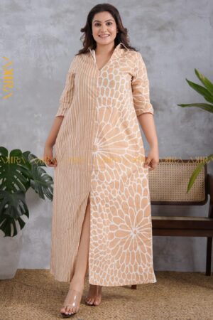 Golden Glowish Batik Dress