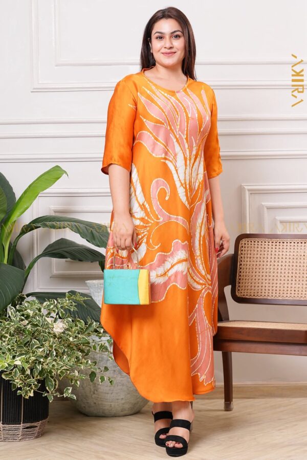 Batik Golden Flore Silk Party Dress