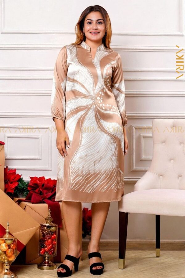 Golden time silk party dress