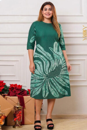 Green Aurora Silk Party Dress