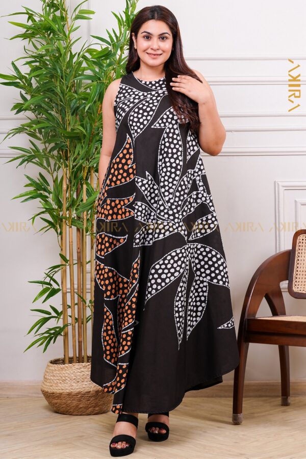 Crimson Clover Batik Designer Dress