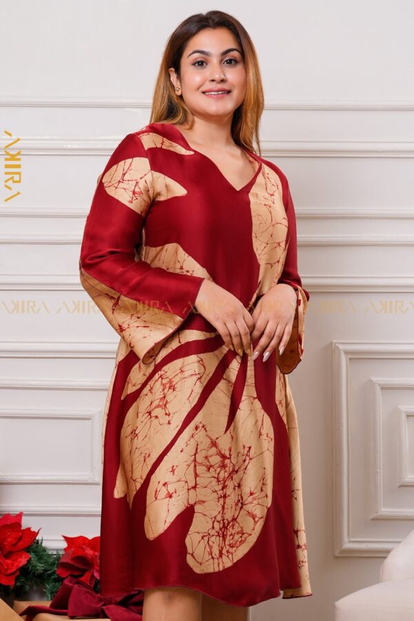 Western Crest Lily Silk Party Dress