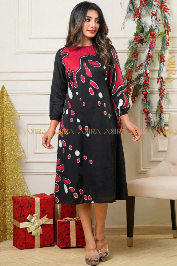 Milana Dark Silk Party Dress