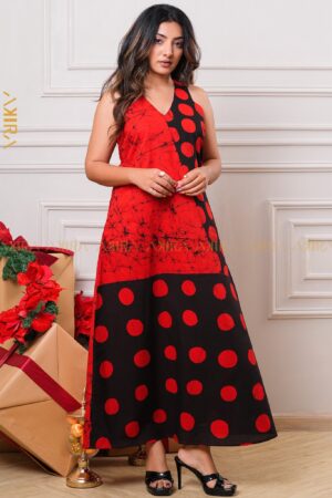 Majestic Red Batik Dress