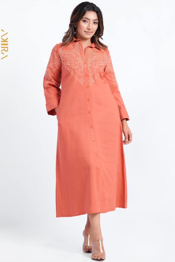 Flux Loom Linen Detailed Dress