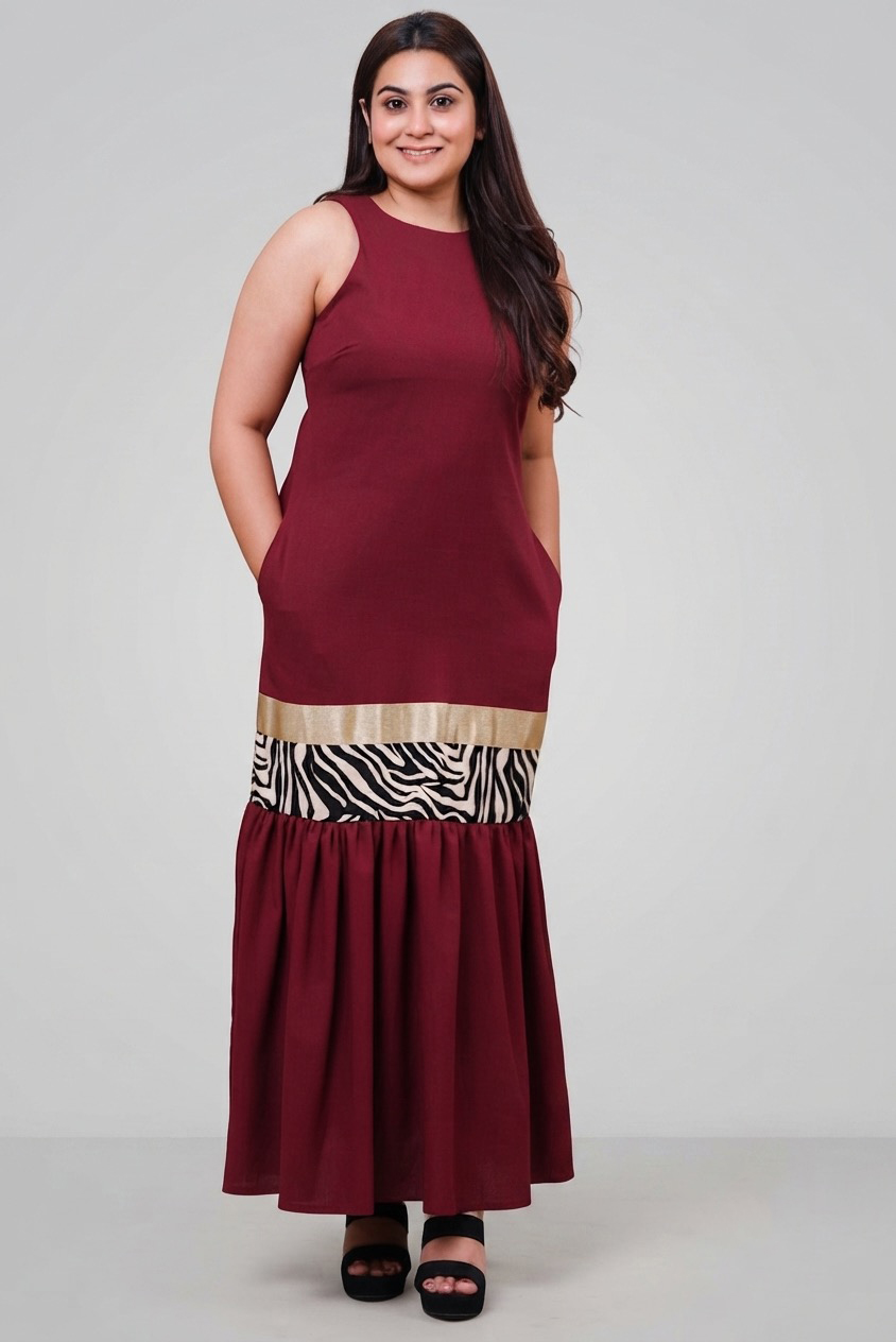 Bronze Bloom Festive Dress