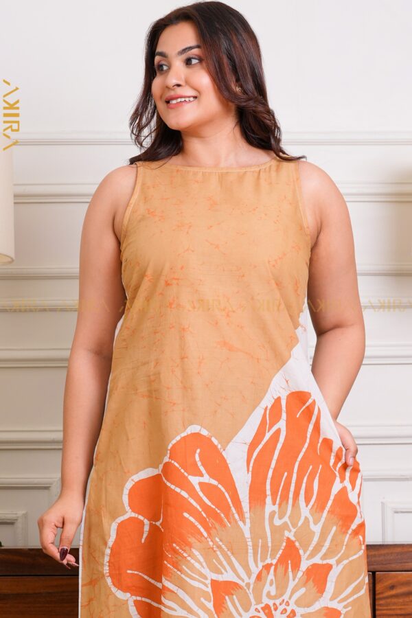 Orange In Flora Batik Dress
