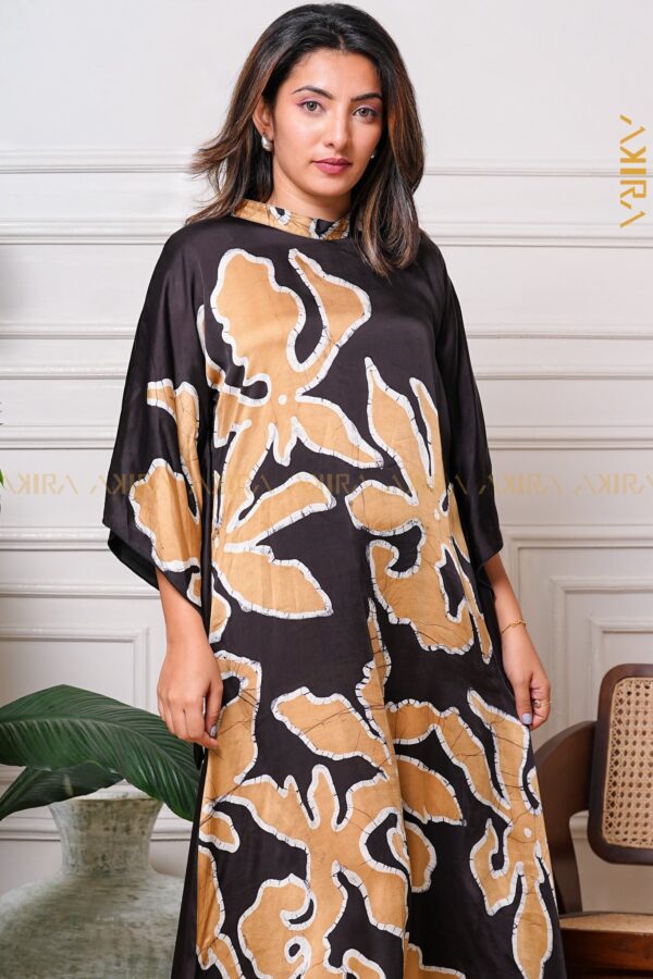 Floral elegance silk party dress