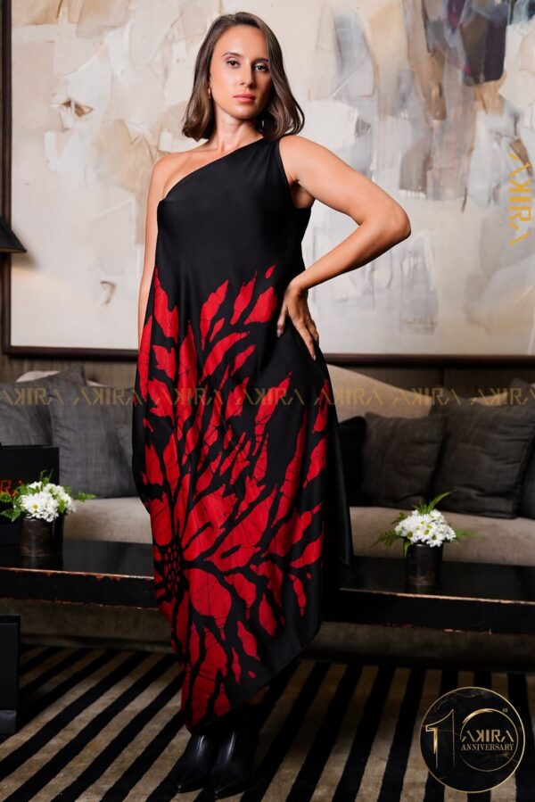 Amora mist designer silk dress