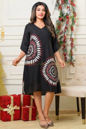 Midnight Circle Silk Party Dress