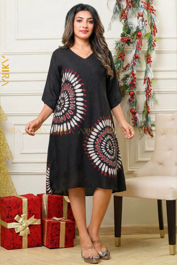 Midnight Circle Silk Party Dress