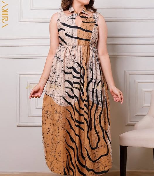 Crimson ivory aura batik dress