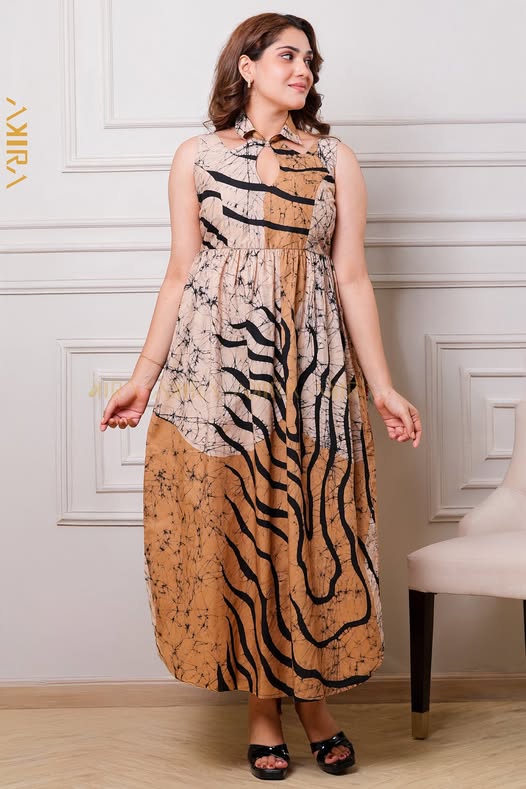 Crimson ivory aura batik dress