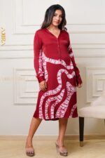 Bloomora rouge silk dress