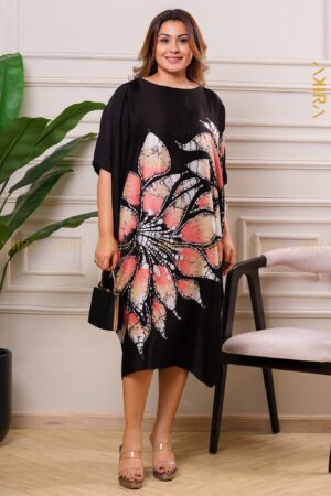 Mid flora poncho silk poncho